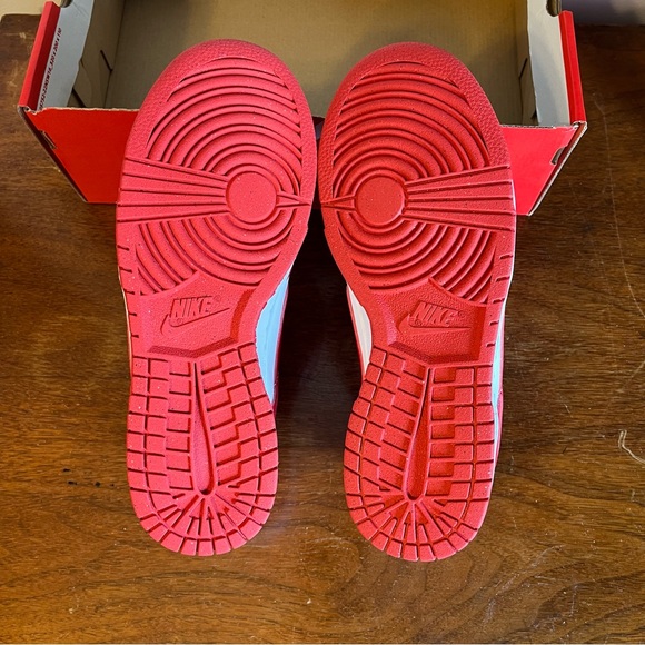 NIKE Women’s Dunk Low University Red Next Nature Sneakers - Picture 8 of 9